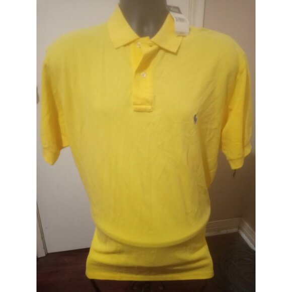 Polo Ralph Lauren Polo Shirt Men's Large L Yellow Cotton New With Tags NWT - Picture 1 of 12
